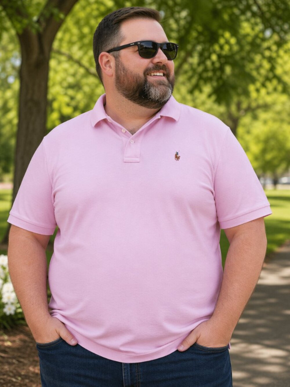 Polo Ralph Lauren Polo Shirt Mens 4XLT Pink Big Tall Cotton Pony Short Sleeve